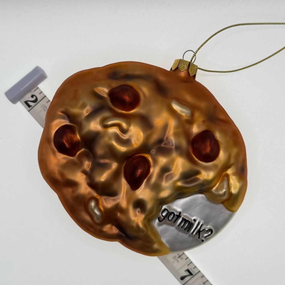 VTG Got Milk? Cookie Ornament - Mouth Blown Glass - Rare Advertising Collectible